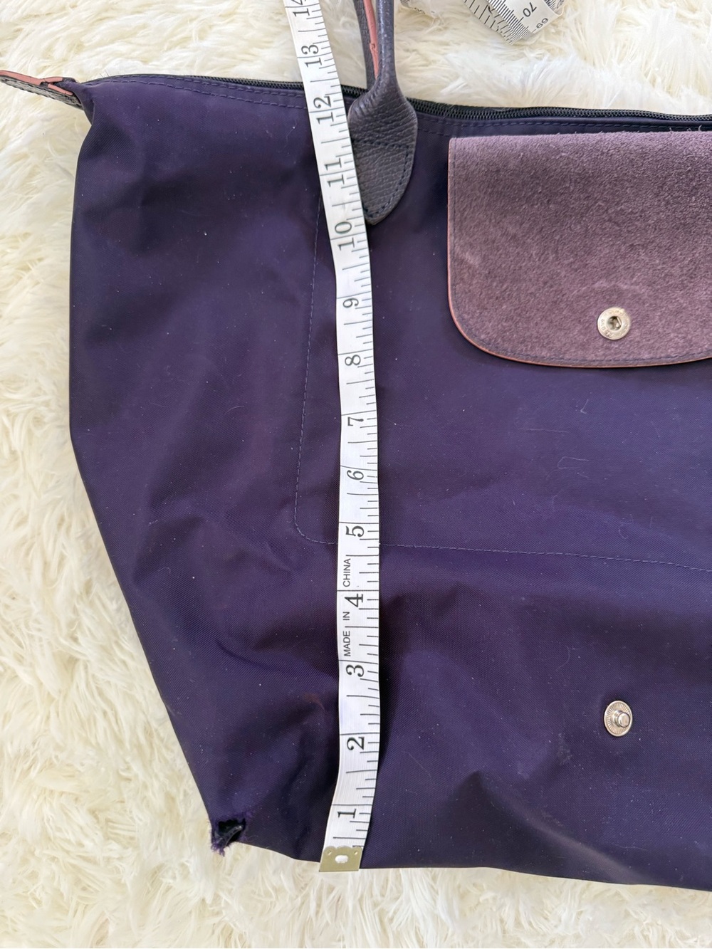 Purple piliage longchamp limited edition Tote Bag with Pink Accents - Picture 9 of 10